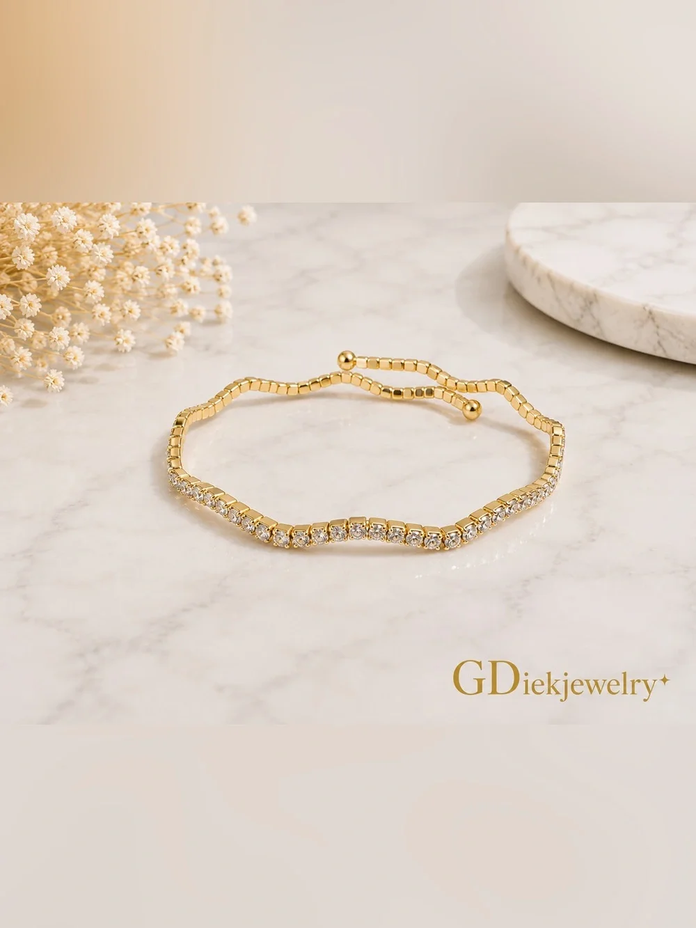 Goldfilled Bangle Crystal Tennis Bracelet